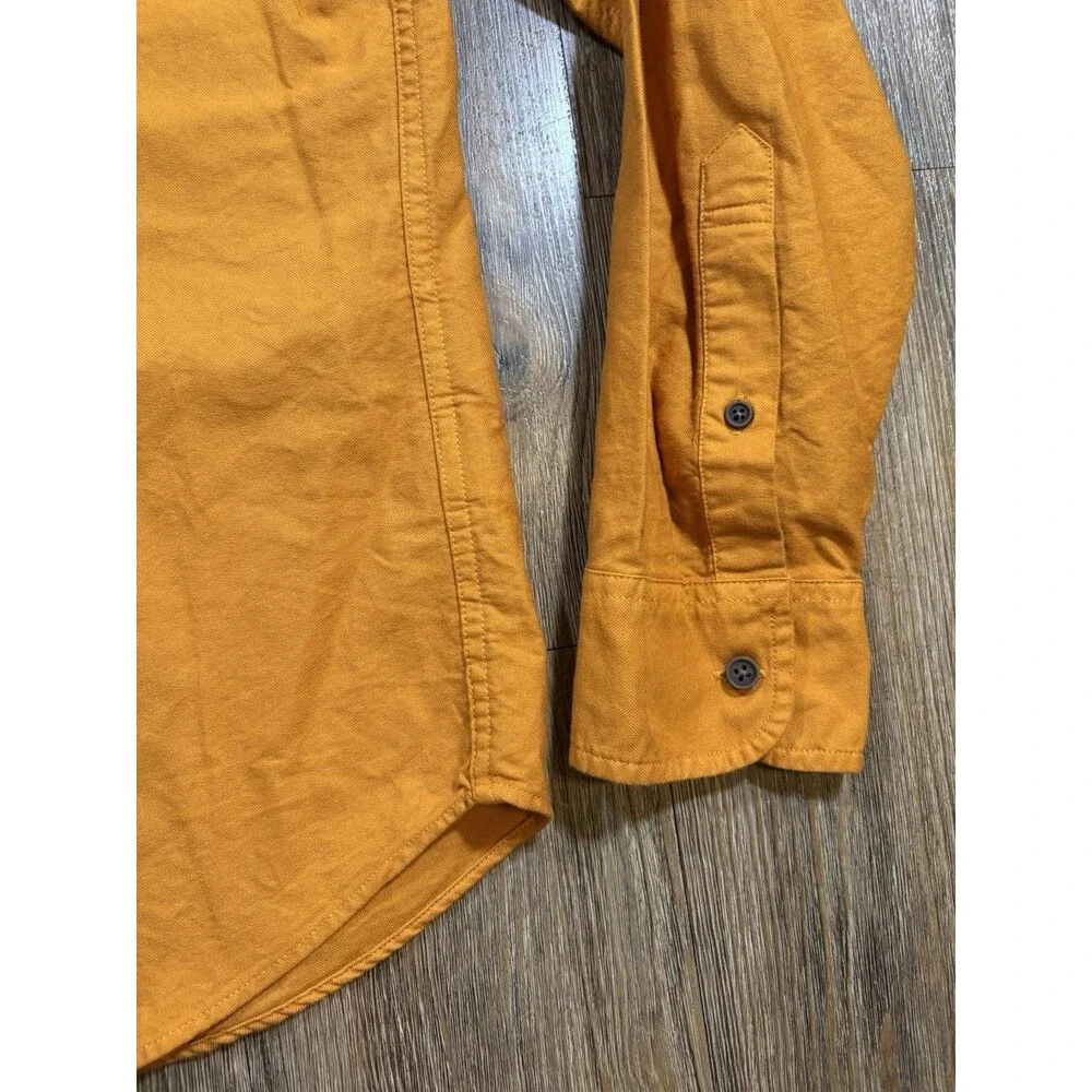 J Crew Shirt Mens L Orange Untucked Fit OCBD Oxford Preppy Luxury Casual